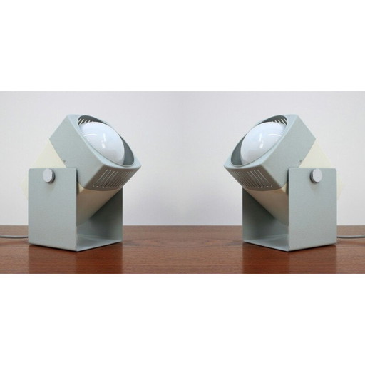 Paire de lampes en métal de l'ère spatiale, 1960