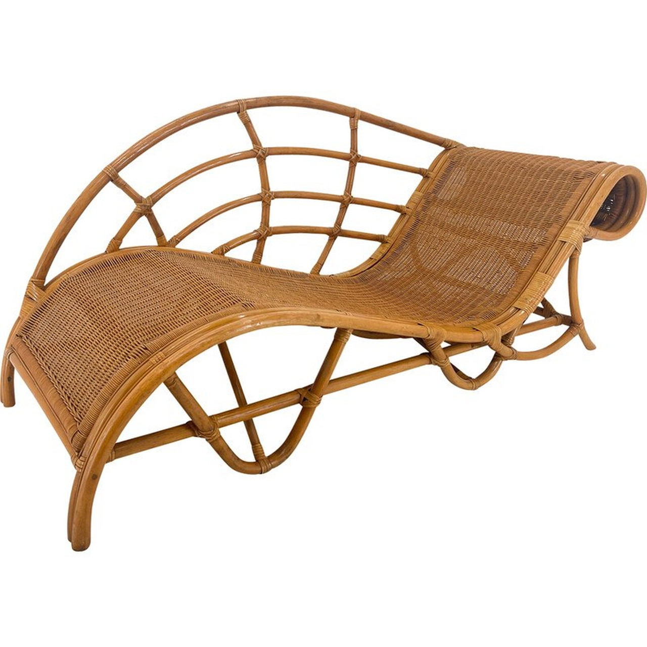 Chaise Longue Rotin Vintage