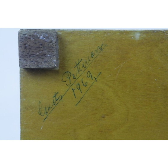 Image 1 of Bougeoir vintage en bois avec intarsia