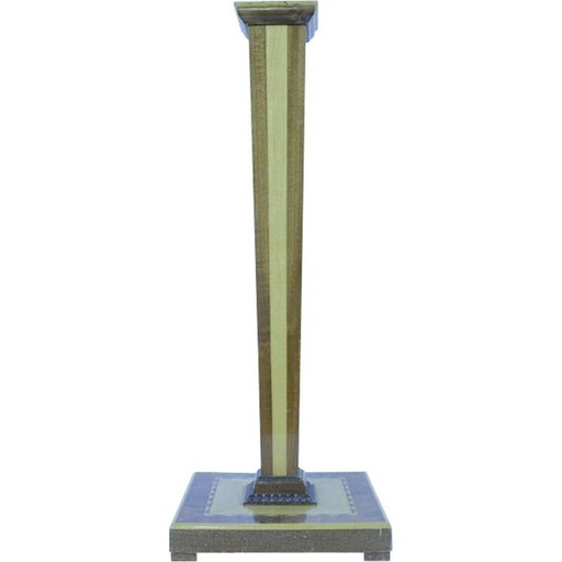 Bougeoir vintage en bois avec intarsia