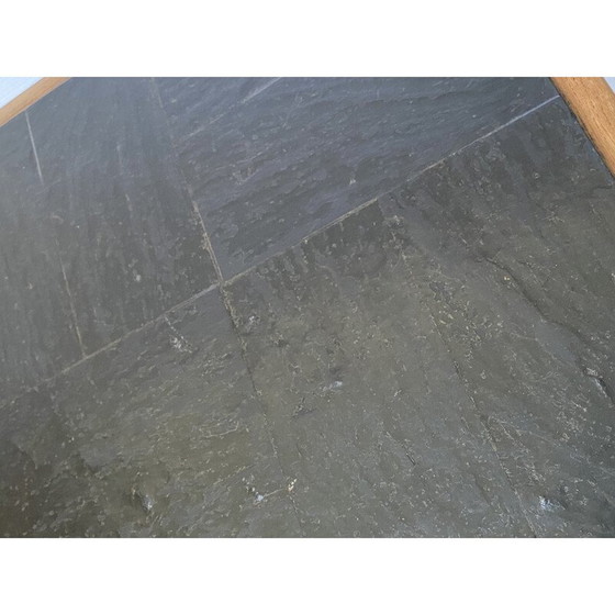 Image 1 of Table basse vintage en orme et ardoise par Maison Regain, 1970