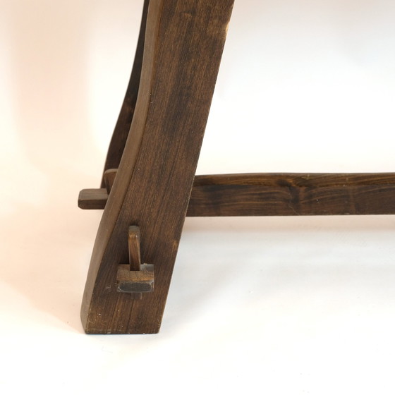 Image 1 of Grande table de salle à manger vintage en orme massif