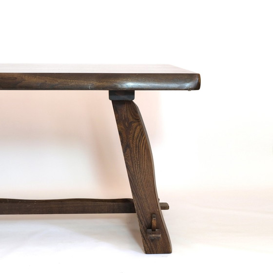 Image 1 of Grande table de salle à manger vintage en orme massif