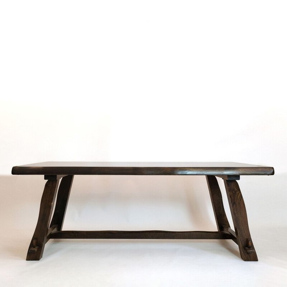 Image 1 of Grande table de salle à manger vintage en orme massif