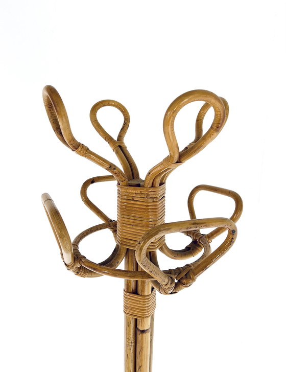 Image 1 of Porte-manteau italien en rotin '60