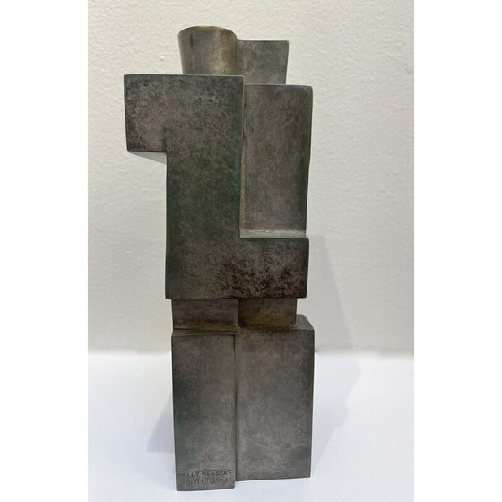 Image 1 of Sculpture cubiste vintage en bronze "The Twins" par Willy Kessels, années 1920