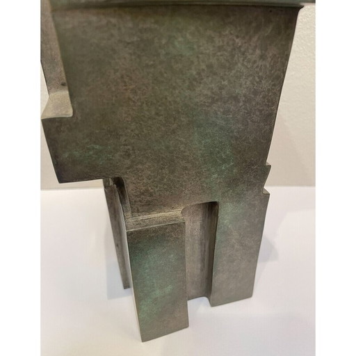 Sculpture cubiste vintage en bronze "The Twins" par Willy Kessels, années 1920