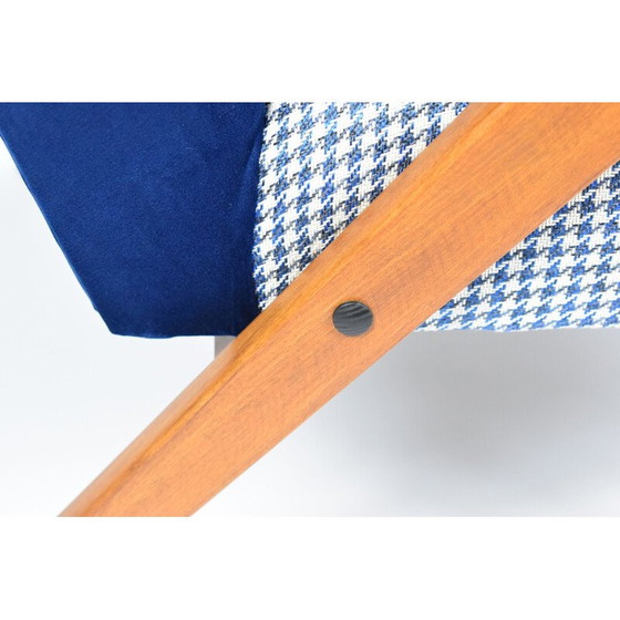 Image 1 of Fauteuil scandinave vintage B-310 VAR en velours bleu années 1960