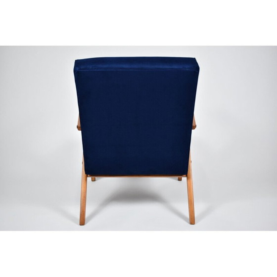 Image 1 of Fauteuil scandinave vintage B-310 VAR en velours bleu années 1960