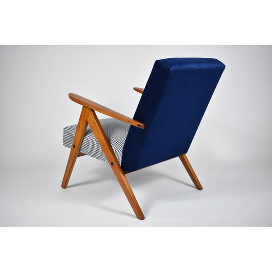 Image 1 of Fauteuil scandinave vintage B-310 VAR en velours bleu années 1960