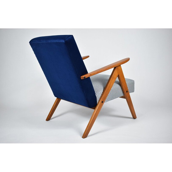 Image 1 of Fauteuil scandinave vintage B-310 VAR en velours bleu années 1960