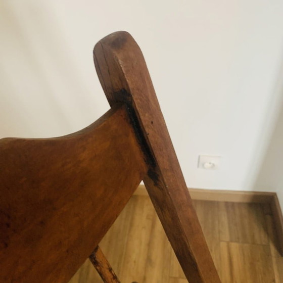 Image 1 of Chaise à bascule vintage en bois