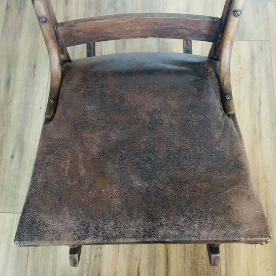 Image 1 of Chaise à bascule vintage en bois