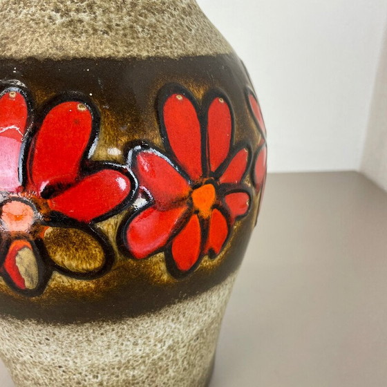 Image 1 of Vase vintage "Floral" en céramique de lave pour Scheurich, Allemagne 1970
