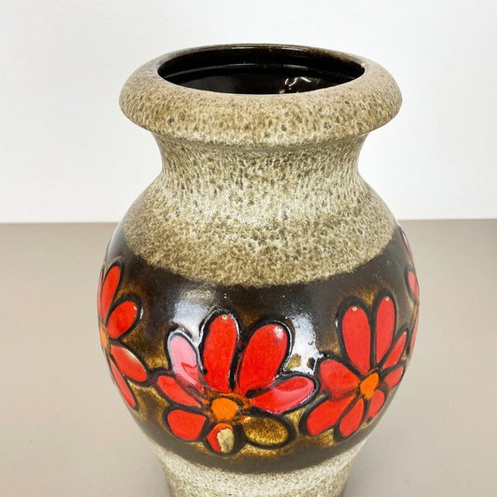 Image 1 of Vase vintage "Floral" en céramique de lave pour Scheurich, Allemagne 1970
