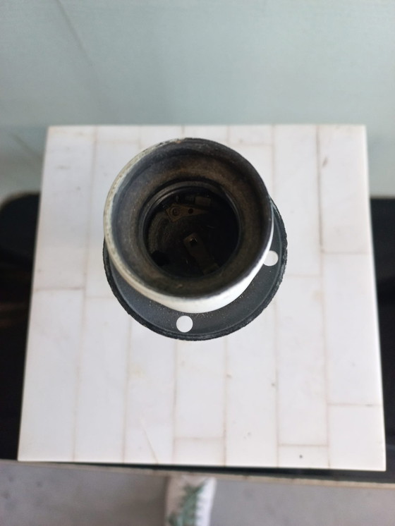 Image 1 of Lampe italienne en marqueterie de marbre, style 70s Deco/Romeo Rega