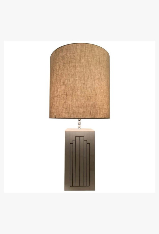 Image 1 of Lampe italienne en marqueterie de marbre, style 70s Deco/Romeo Rega