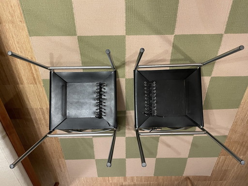 Spectrum Martin Visser Chaise en cuir sellier noir Se06 X 2