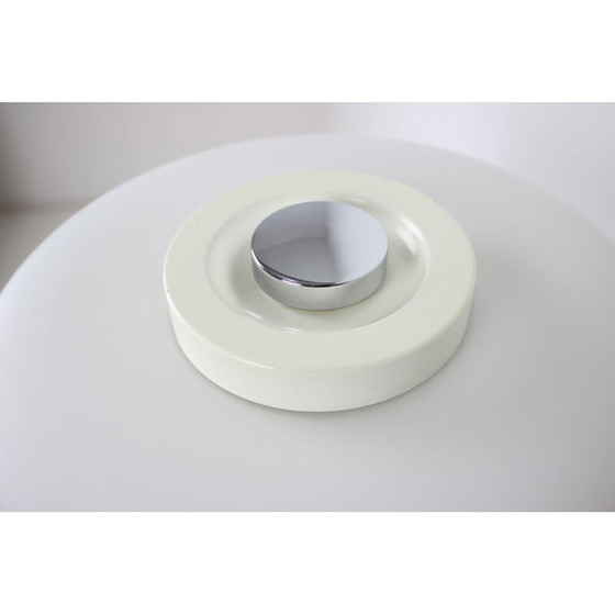 Image 1 of Lampe de table vintage en verre de lait et métal laqué par Napako, Tchécoslovaquie 1960