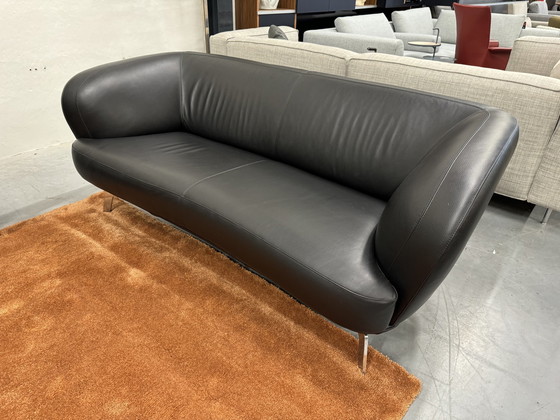 Image 1 of 2 Leolux Flint Sofa 2.5 Seater Black Senso Leather Sofa Set