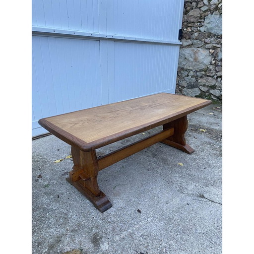 Table basse de ferme rustique en chêne, 1950