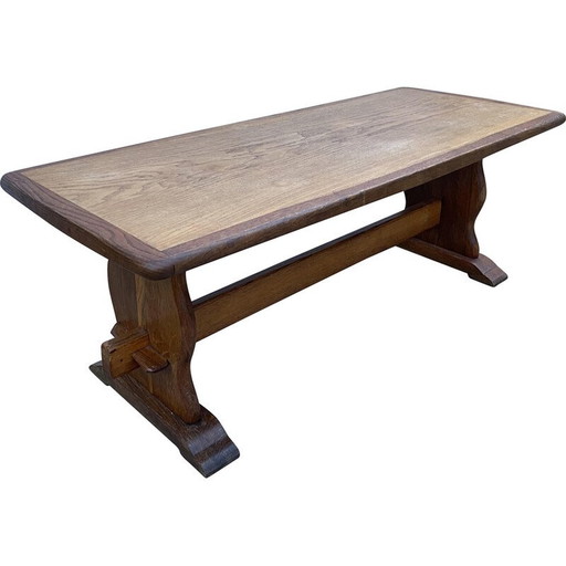 Table basse de ferme rustique en chêne, 1950