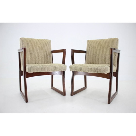 Image 1 of Paire de fauteuils vintage en bois de hêtre, Tchécoslovaquie années 1960