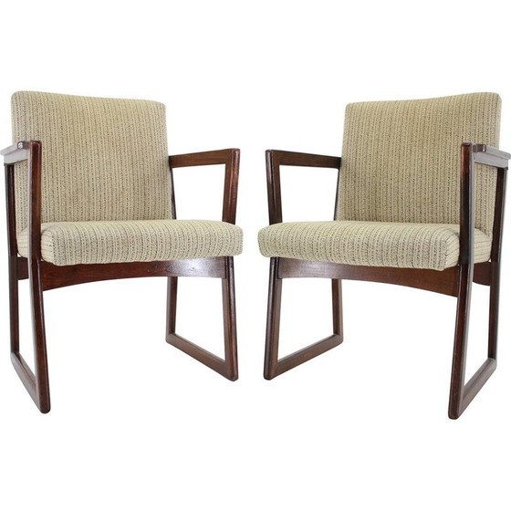 Image 1 of Paire de fauteuils vintage en bois de hêtre, Tchécoslovaquie années 1960