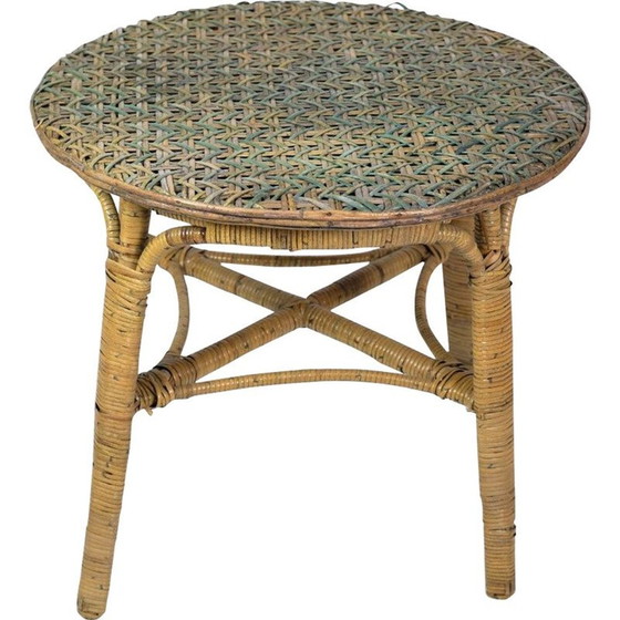 Image 1 of Table d'appoint vintage en bambou, 1970