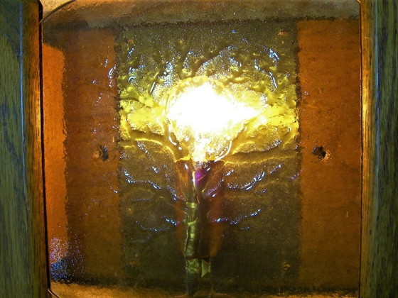 Image 1 of Appliques Fischer, Mid Century Modern, Art Deco, Laiton, Bois, Verre, Hyper Vintage, Très rare