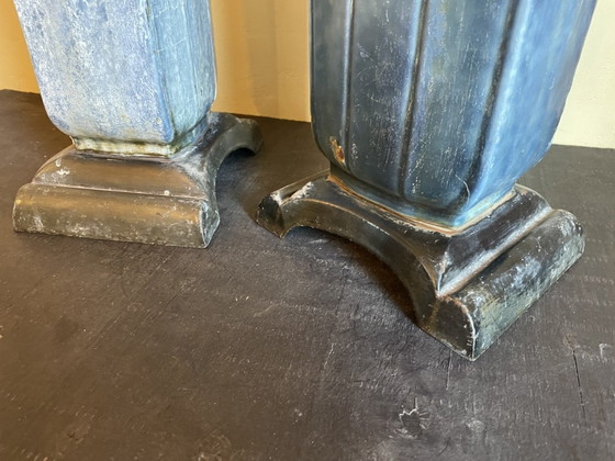 Image 1 of 2 X Vases de Jardin Art Déco Fonte Française