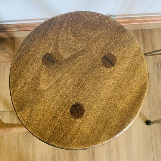 Image 1 of Ensemble de 4 tabourets vintage en bois et formica