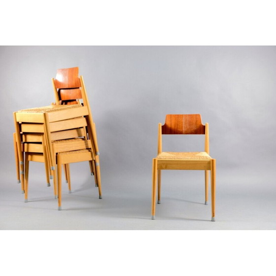 Image 1 of Ensemble de 6 chaises d'appoint vintage par Egon Eiermann pour Wilde et Spieth, 1950