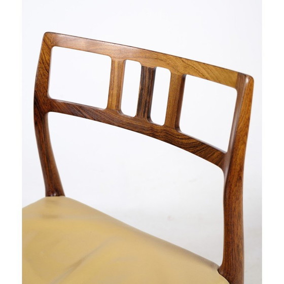 Image 1 of Ensemble de 6 chaises de salle à manger vintage en bois de rose modèle 79 par Niels O. Møller, 1960