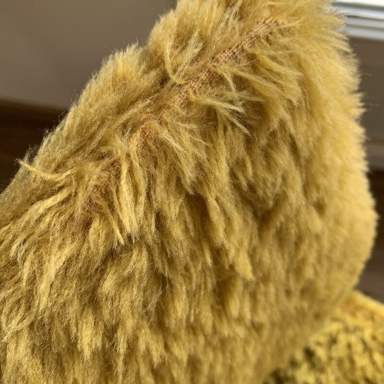 Image 1 of Paire de chaises vintage en mousseline jaune et bois