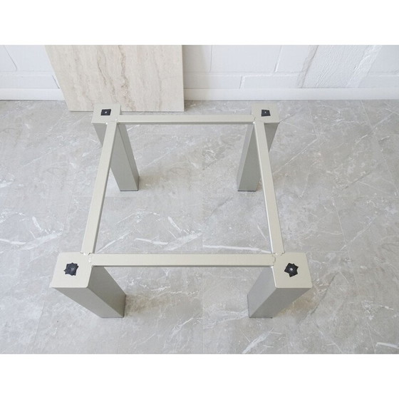 Image 1 of Table basse vintage en travertin et métal, Italie