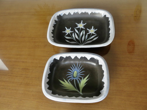 Ensemble de 2 Plats "Gabriel Fourmaintraux" en Céramique, France, 1950-1960