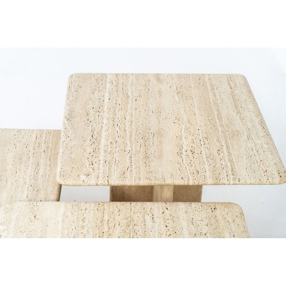 Image 1 of Tables gigognes italiennes vintage en travertin