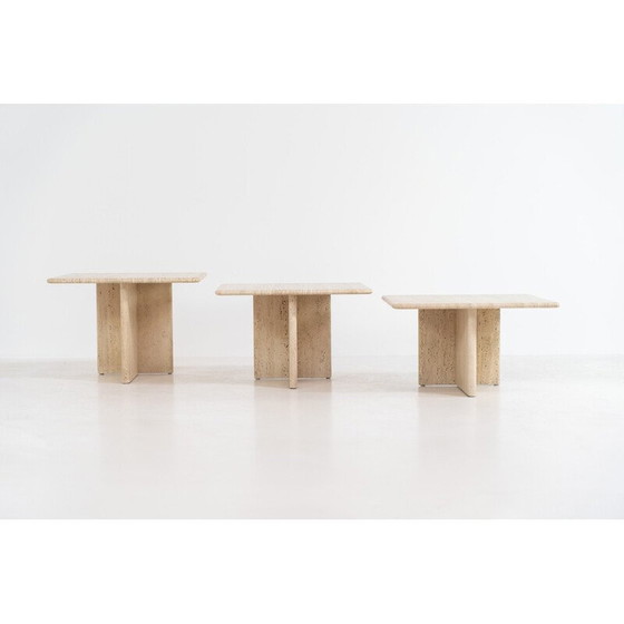 Image 1 of Tables gigognes italiennes vintage en travertin