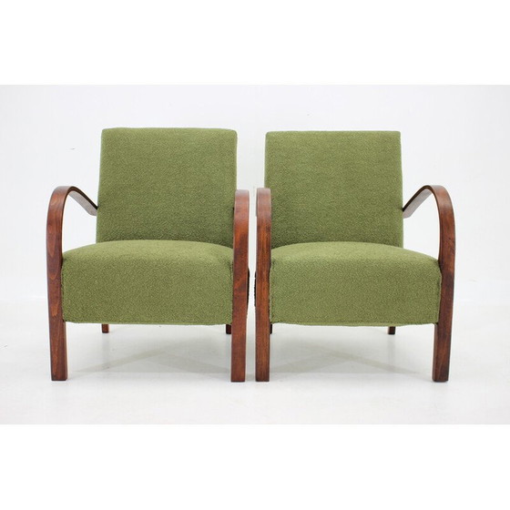Image 1 of Paire de fauteuils Art déco vintage avec boucle, Tchécoslovaquie 1940