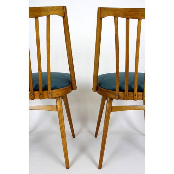 Image 1 of Ensemble de 4 chaises de salle à manger vintage en chêne pour Interier Praha, 1960