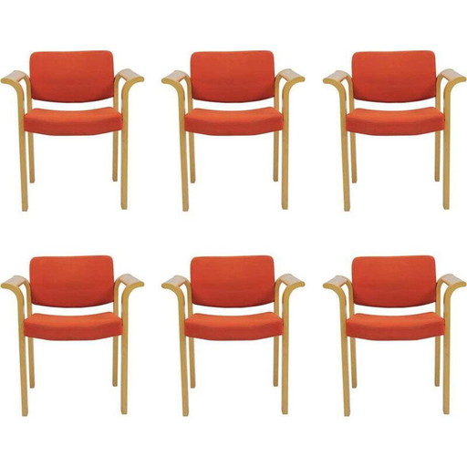 Ensemble de six fauteuils vintage par Rud Thygesen et Johnny Sorensen pour Magnus Olesen, 1970