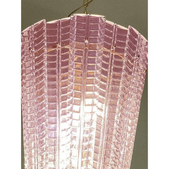 Image 1 of Lanterne contemporaine en verre de Murano rose