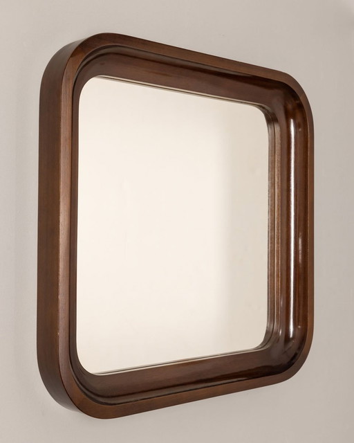 Miroir mural italien en bois, 1970