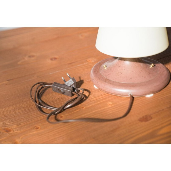 Image 1 of Lampe de table vintage en laiton et verre, 1970-1980