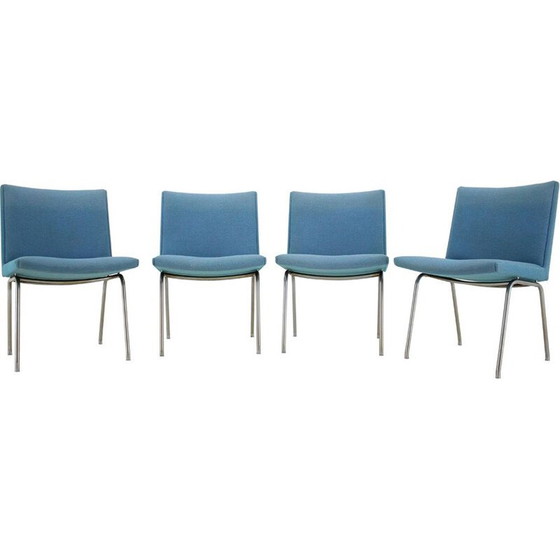 Image 1 of Ensemble de 4 chaises d'aéroport vintage par Hans J. Wegner pour A.P. Stolen, 1960