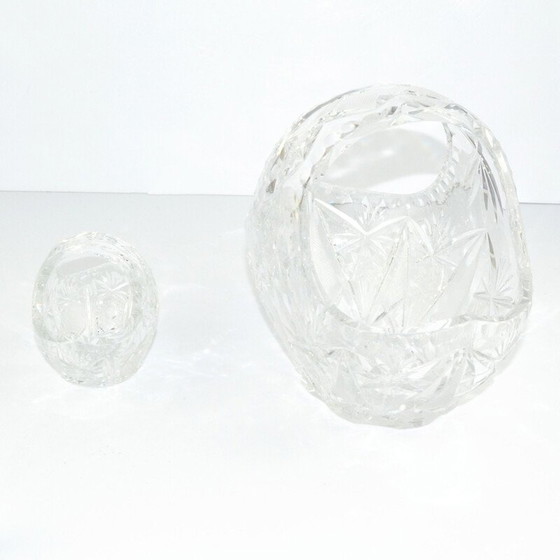 Image 1 of Paire de paniers en cristal Huta Szkła Julia, Pologne 1980