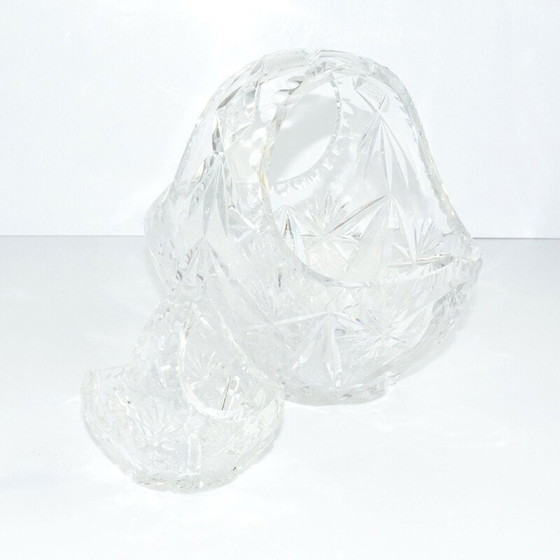 Image 1 of Paire de paniers en cristal Huta Szkła Julia, Pologne 1980