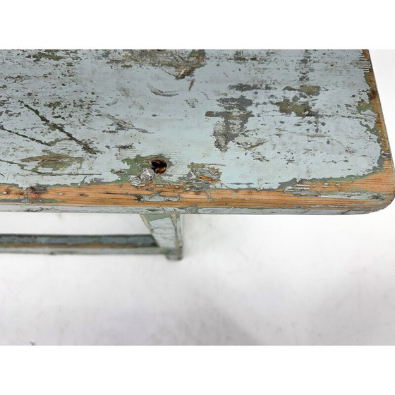 Image 1 of Banc industriel vintage en bois, Tchécoslovaquie 1950
