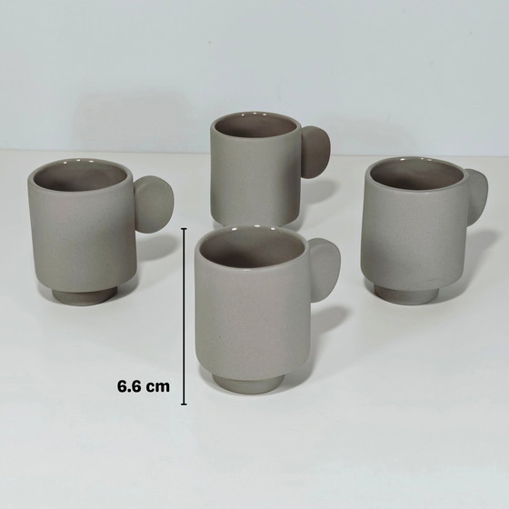 Image 1 of Lot de 4 tasses à expresso Valerie Objects Inner Circle par Maarten Baas - Gris clair